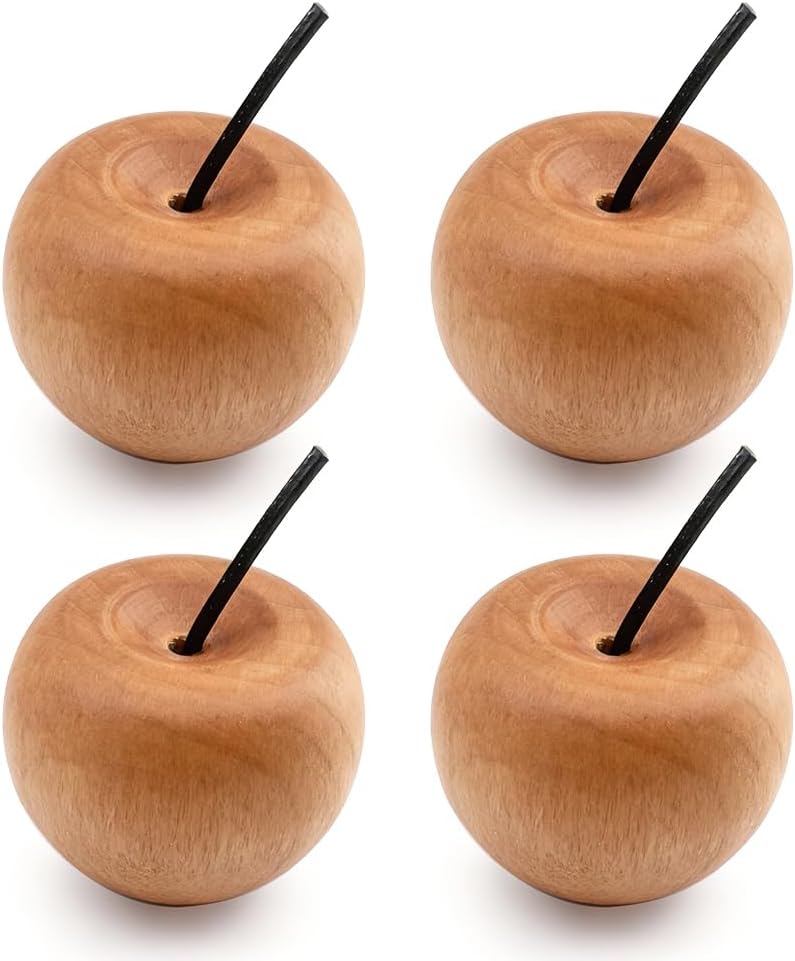 4Pcs Apple-Shaped Essential Oil Diffusers, Mini Reed Diffuser for Home Car Office Aromatherapy, Light Brown (No Oil) (Light Brown)