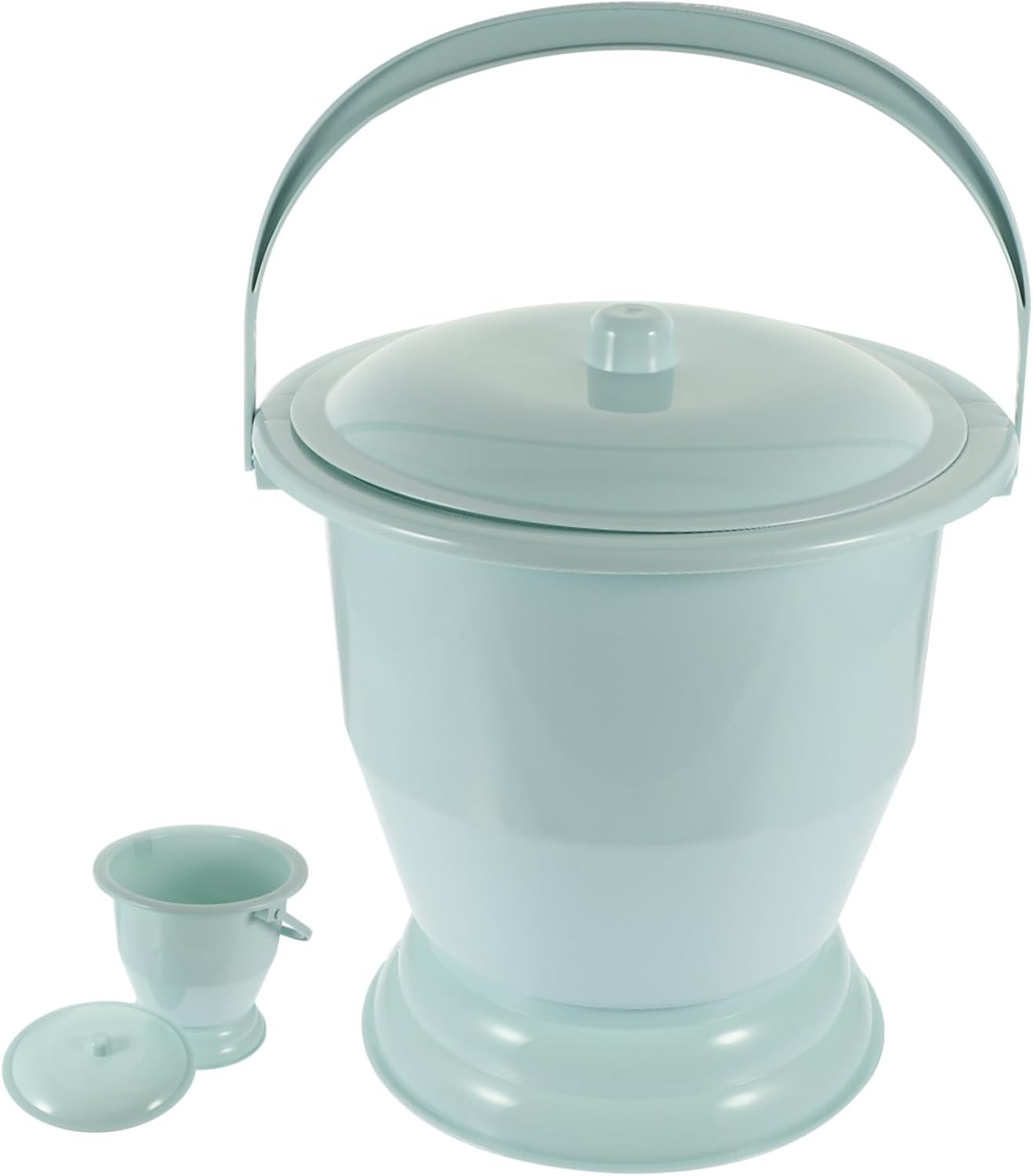 Household Chamber Pot with Lid Portable Spittoon for Kids Elderly and Pregnant Women Thickened Plastic Urine Bedpan for Home Use