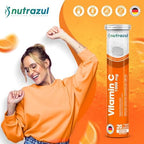 nutrazul Vitamin C 1000mg Effervescent Tablets, VIT C Supplement to Help Maintain Immune Function, Gluten-Free, Lactose-Free, Sugar-Free, Preservative-Free, Orange Flavor, 20 Count, Pack of 3