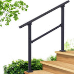 CR Fence & Rail 2-3 Step Stair handrail, Perfect for Hand Rails for Outdoor Steps, Indoor Staircase handrail & Porch, Deck, and Balcony for Seniors, with 40" Top Rail