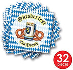 Beistle 32 Piece 2-Ply Paper Oktoberfest Lunch Napkins, German Theme Party Supplies