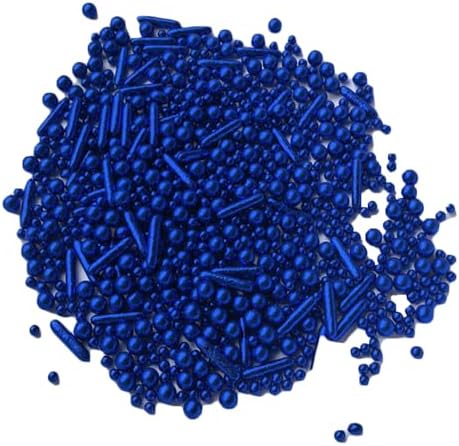 Sprinkles Blue Pearl Sugar Candy Mix Size Baking Cake Decorations Cupcake Toppers Celebrations Shaker Jar Wedding Shower Party (120g/4.2oz）