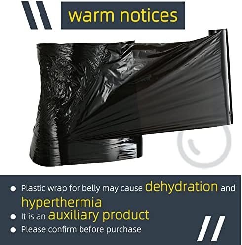Gersoniel 1 roll 60 Meters Black Osmotic Plastic Body Wrap Workout and Sweat Enhancer Stomach Body Film Applicator Power Wrap
