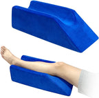 Leg Elevation Pillow Wedge Knee Foam for Sleeping Ankle Post Surgery Foot Leg Rest Pillows Knee Support Cushion Medical Pillow Leg Elevator Bed Positioning Wedge Surgery Recovery (Blue, 50cm Long)