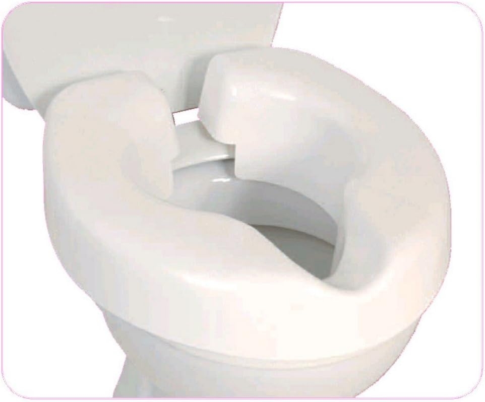 NRS Healthcare Novelle Portable Clip-On Raised Toilet Seat, Height Raiser, Maximum User Weight 190kg(30st), Not For All Toilets, Please Check Dimensions- White