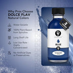 Dolce Flav Natural Blue Food Coloring – 2 oz Vibrant Plant-Based Color from Spirulina | Water-Soluble Liquid Dye for Baking, Drinks & Frostings | Graduated Dropper Included | No Artificial Dyes | Kosher | Made in USA