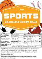 Sports Chocolates, Sports Balls Candies Individually Wrapped Milk Chocolate Balls 1 Pound (Sports Variety)(About 85 Pieces)