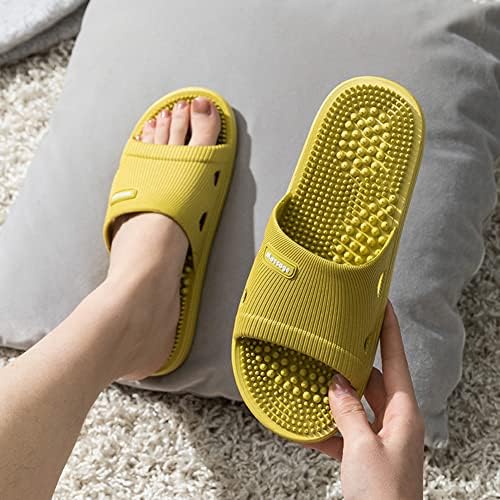 Acupressure Massage Slippers for Plantar Fasciitis for Women Acupuncture Slippers Arthritis Neuropathy Pain Relief Non-Slip Massage Sandals Womens Stress Relief Gifts for Bath (US Women 6.5-7, Yellow)