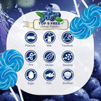 32 Counts Something Blue Swirl Lollipops Blueberry Flavor, Individually Wrapped Lollipop Suckers Candy Bulk, Party Candy Buffet Lollipops Swirl, Holiday Treats Suckers, Birthday Party Candies