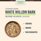 Frontier Co-op Organic Cut & Sifted White Willow Bark, Kosher | 16 Ounce (Pack of 1)