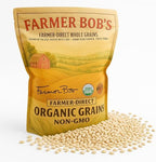 Farmer Bob's Whole Barley (with Hull) - USDA Organic, Non-GMO, Farmer Direct - Grown in US - Ideal for Barley Tea, Barley Grain, Barley Grass Juice Powder Organic Needs 5lb Bulk Bag