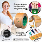 Kraft Paper Packing Tape 48mm x 50m | 6 Pack | Brown Paper Tape for Strong Parcel Packaging | Recyclable & Eco Friendly (6)