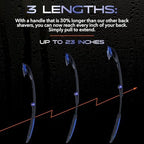 baKblade 3.0 Back Shaver – 23" Handle – Includes 3 Extra Blade Refills – Pain-Free Shave for Men