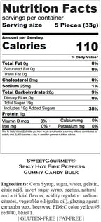 SweetGourmet Spicy Hot Fire Peppers Gummy Candy Bulk | 1 Pound
