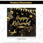 20 Pack Happy Retirement Napkins Black Gold Retirement Party Decorations Disposable Dinner Paper Napkins Farewell Cocktail Napkins for Women Men Retirement Party Supplies,6.5 * 6.5inch Folded