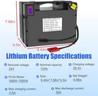 24V 12AH Electric Wheelchair Lithium Battery, Replacement Lead-Acid Batteries with Built-in 30A BMS, Anderson Connector - for 500-1000W Children's Toy Cars/Wheelchairs