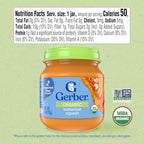Gerber Stage 1 Baby Food, Organic Butternut Squash Jar, Baby Puree, Non-GMO, Vegetable, Puree Jars Glass, 10-pack