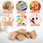 Naler 24 Pcs Small Gift Boxes with Ribbon - 3x3x1.2in Mini Kraft Boxes for Crafts, Sturdy Cardboard Boxes for Packaging Small Business, Handmade Jewelry, Party Favors(Brown)