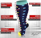 1 Pack Plus Size Compression Socks for Women and Men, 20-30mmhg Extra Large Stockings for Circulation Support