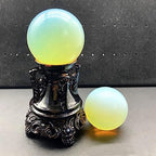 Healing Quartz Crystal Opal Sphere Ball - Round Orb Gemstone Sculpture Figurine with Stand - Opalite Crystal Balls for Reiki, Energy Healing, Meditation,1.6in(4cm)