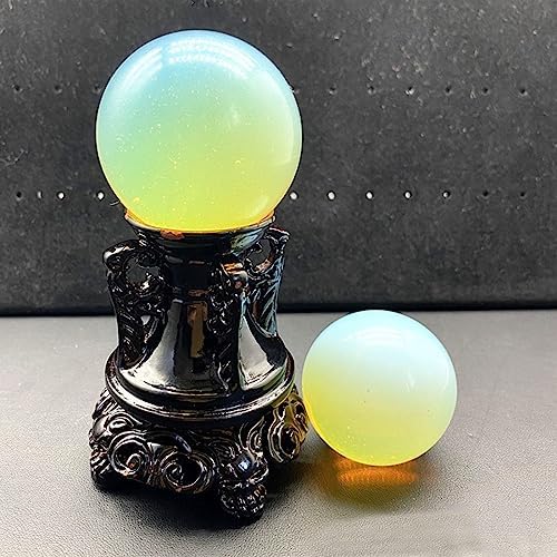 Healing Quartz Crystal Opal Sphere Ball - Round Orb Gemstone Sculpture Figurine with Stand - Opalite Crystal Balls for Reiki, Energy Healing, Meditation,1.6in(4cm)