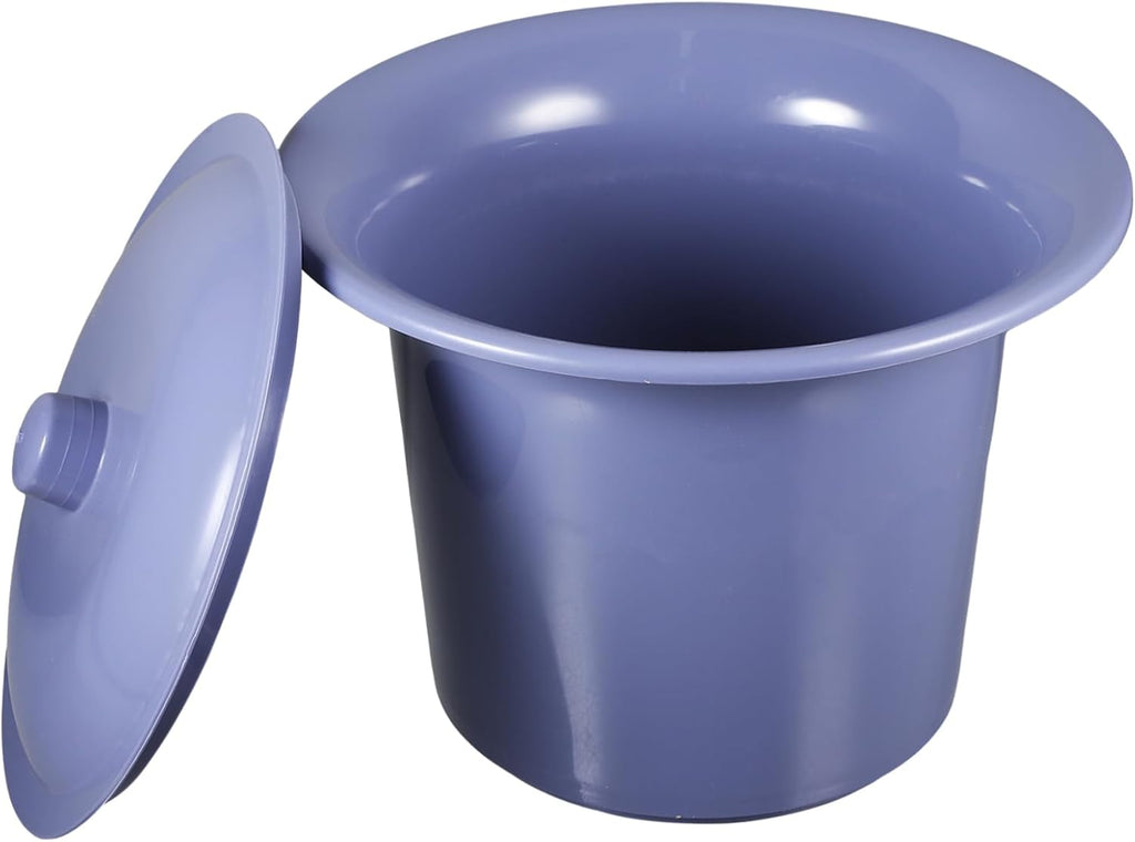 minkissy Portable Chamber Pot for Elderly Lightweight Urinal with Lid Non Slip Base Easy to Clean Practical Spittoon for Home Travel Use