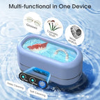 Professional Ultrasonic Jewelry Cleaner with Digital Timer,50KHz Ultrasonic Cleaner Machine with 304 Stainless Steel for Jewelry,Eyeglasses, Rings, Coin, Watch Strap, Dentures, Hygiene Items (Blue)