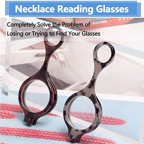 Sehnsucht 3 Pairs Necklace Reading Glasses Pendant Portable Magnifying Glass Handheld Readers for Women