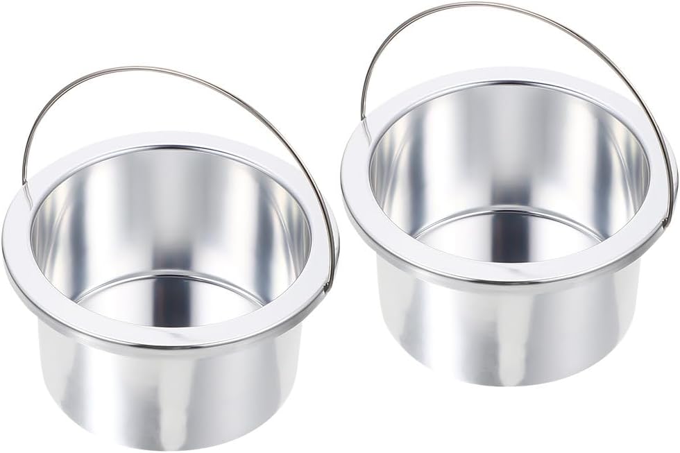 ARTIBETTER 2pcs Aluminum Wax Pot Candle Making Pot Hair Removal Wax Melting Container