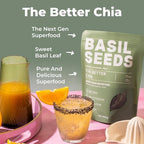Basilia Basil Seeds Organic for Eating | 2x More Fiber than Chia | Nutrition-Packed Edible Basil Seeds Superfood for Breakfast, Smoothies & Drinks | Keto Friendly & Gluten Free | 1lb Bag