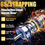 Cordless Electric Strapping Tool for PP/PET Straps, Adjustable Tension 3500N, Dual Battery Powered Handheld Banding Machine for Cartons, Pallets & Industrial Packaging