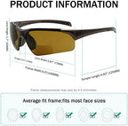 Eyekepper TR90 Unbreakable Sports Half-Rimless Bifocal Sunglasses Baseball Running Fishing Driving Golf Softball Hiking