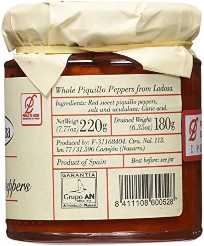 Spanish Red Piquillo Sweet Pepper Navarre Kosher from Spain - 2 pack x 7.7 oz