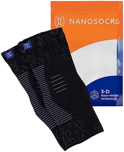 NanoSocks Compression Socks for Women & Men (1 Pair) - BEST Ankle Brace Support Sleeve for Neuropathy, Plantar Fasciitis, Diabetic Foot Nerve Pain Relief - Toeless (Medium, Black)