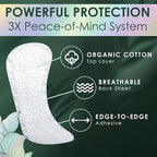 Liners for Women, Organic Cotton Top Layer, Regular Coverage, Pantiliners Made Without Synthetic Pesticides and Fragrances, Hypoallergenic and Gentle on Skin, 60 Count