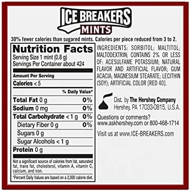 Ice Breakers Cinnamon Sugar Free Mints Tins, 1.5 oz (8 Count)