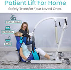 Vive Hydraulic Patient Lift for Home Use with Sling - Portable, Medical Patient Transfer Lift System - Sit to Stand Lift Assist for Elderly - Floor & Fall Elderly Lift - for Car, Wheelchair & Bed
