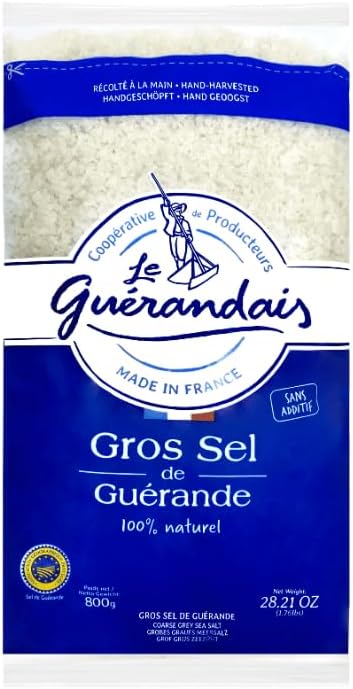 Sanniti Guerande Coarse Grey Wet Sea Salt | Hand Harvested by Celtic Salt Harvesters | French Celtic | Essential minerals and nutrients, 28.21 oz
