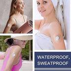100Pcs Libre 2 Plus Sensor Covers Waterproof Freestyle Clear Adhesive Patches for Libre 2/3, Latex-Free & Hypoallergenic, with No Glue in the Center, 15 Days Long Lasting CGM Tape