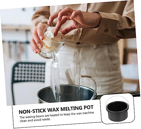 Non-stick Aluminum Wax Melting Container Bowl Durable Wax Pot for Hair Removal Heat Resistant Accessory for Home and Salon Use Black Melting Pot