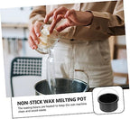Non-stick Aluminum Wax Melting Container Bowl Durable Wax Pot for Hair Removal Heat Resistant Accessory for Home and Salon Use Black Melting Pot