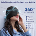 Qnoon Migraine Relief Cap, Headache Relief Cap Mask Products, Cooling Odorless Gel Ice Head Wrap for Tension, Stress,Hangover & Puffy Eyes