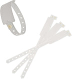 100 Pcs White Vinyl Wristbands, Medical ID Bands for Patients, Adjustable Waterproof Hospital Wristbands with Secure Snap Lock for Events, Medical Parties & VIP Identification