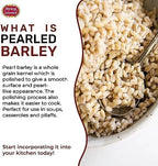 Spicy World Pearl Barley (Whole) Grain 4 LB Jumbo Bag - USA Grown (64oz) - All Natural, Non-GMO Source, Resealable