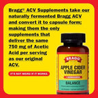Bragg Daily Balance Apple Cider Vinegar and Sensoril Ashwagandha Capsules - 750mg of Acetic Acid – Energy & Weight Management Support - (90 Pills)