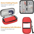 MEDMAX Insulin Cooler Travel Case with 2 Ice Pack TSA Approved, Water Resistant Insulated Diabetic Medication Organizer Carrying Bag with Extra Pouch for Insulin Pen and Other Diabetic Supplies (Red)
