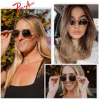 Pro Acme Hexagonal Sunglasses for Women Men, 100% Real Glass Lens Retro Square Trendy Shades
