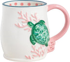Mud Pie White Ceramic Turtle Icon Mug
