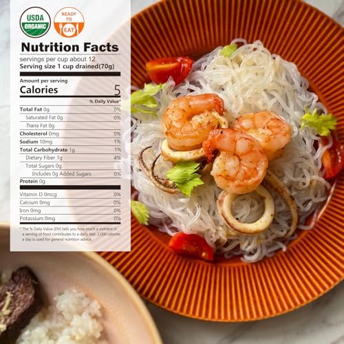 YUHO Organic Konjac Shirataki Noodle Low Carb Pasta 38.09 Oz (1080 g) Angel Hair USDA Organic Healthy Spaghetti (6 Pack Inside) Keto and Paleo Friendly Low Calorie Sugar Free Vegan Ready to Eat