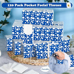 120 Pack Pocket Tissues Travel Size, 3-Ply Facial Tissue Packs, 1200 Sheets Unscented Small Mini Individual Portable Tissues with Embossed Design for Purse, Travel, Party, Holiday